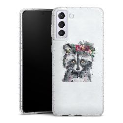 Silikon Glitter Case transparent-silber