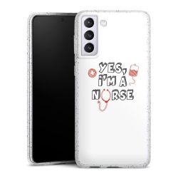 Silicone Glitter Case silver glitter