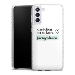 Silikon Glitter Case transparent-silber