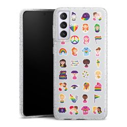 Silicone Glitter Case silver glitter