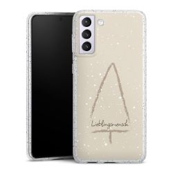 Silikon Glitter Case transparent-silber