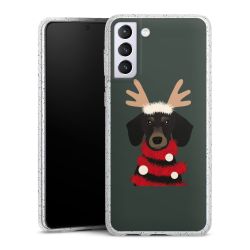 Silikon Glitter Case transparent-silber