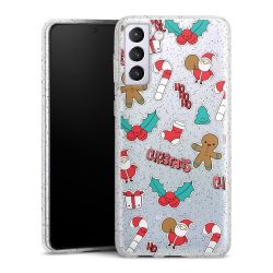 Silicone Glitter Case silver glitter