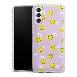 Silikon Glitter Case transparent-silber