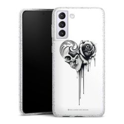 Silikon Glitter Case transparent-silber