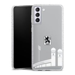 Silikon Glitter Case transparent-silber