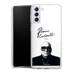 Silikon Glitter Case transparent-silber