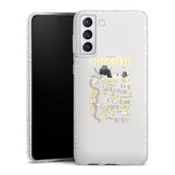 Silikon Glitter Case transparent-silber