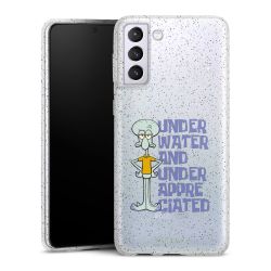 Silikon Glitter Case transparent-silber