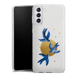 Silikon Glitter Case transparent-silber