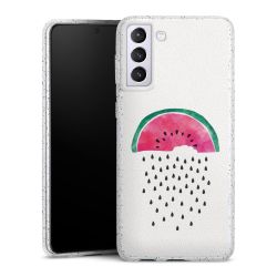 Silikon Glitter Case transparent-silber