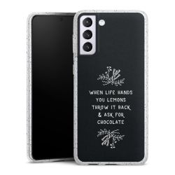 Silikon Glitter Case transparent-silber