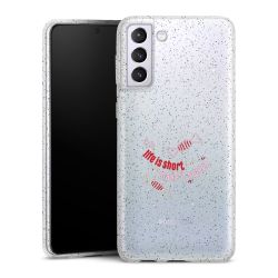 Silicone Glitter Case silver glitter