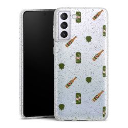 Silicone Glitter Case silver glitter