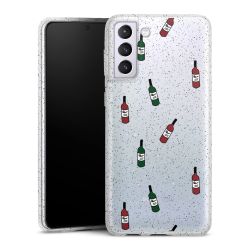 Silicone Glitter Case silver glitter