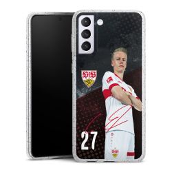 Silikon Glitter Case transparent-silber