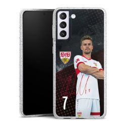 Silikon Glitter Case transparent-silber