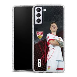 Silikon Glitter Case transparent-silber