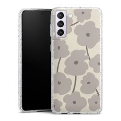 Silikon Glitter Case transparent-silber