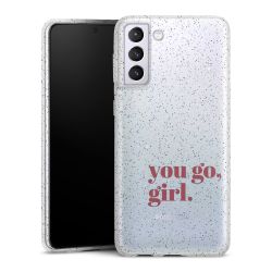 Silikon Glitter Case transparent-silber