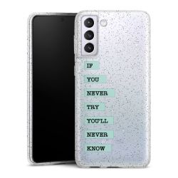 Silikon Glitter Case transparent-silber