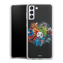 Silikon Glitter Case transparent-silber