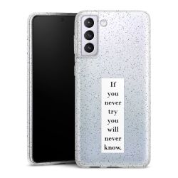 Silikon Glitter Case transparent-silber