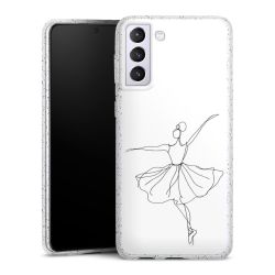 Silikon Glitter Case transparent-silber