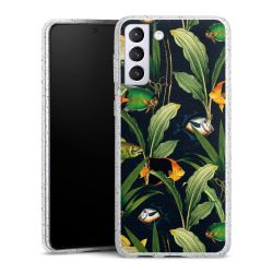 Silikon Glitter Case transparent-silber