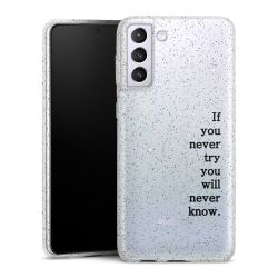 Silikon Glitter Case transparent-silber
