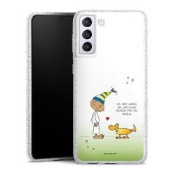 Silikon Glitter Case transparent-silber