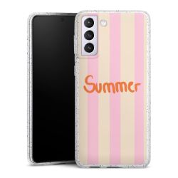 Silikon Glitter Case transparent-silber