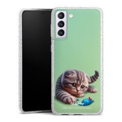 Silikon Glitter Case transparent-silber