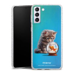 Silikon Glitter Case transparent-silber