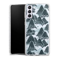 Silikon Glitter Case transparent-silber