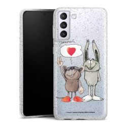 Silikon Glitter Case transparent-silber