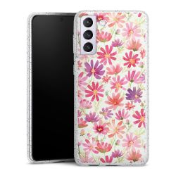 Silikon Glitter Case transparent-silber