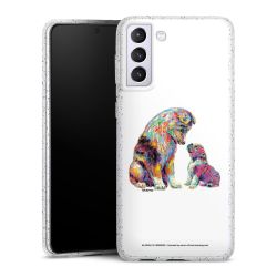 Silikon Glitter Case transparent-silber