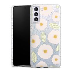 Silikon Glitter Case transparent-silber