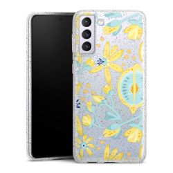 Silikon Glitter Case transparent-silber