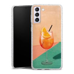 Silikon Glitter Case transparent-silber