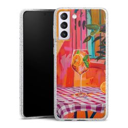 Silikon Glitter Case transparent-silber