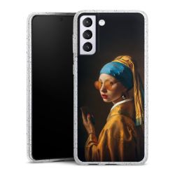 Silikon Glitter Case transparent-silber