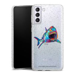 Silikon Glitter Case transparent-silber