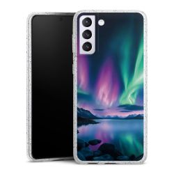 Silikon Glitter Case transparent-silber