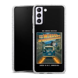 Silikon Glitter Case transparent-silber