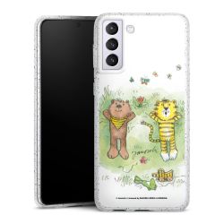 Silikon Glitter Case transparent-silber