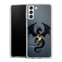 Silikon Glitter Case transparent-silber