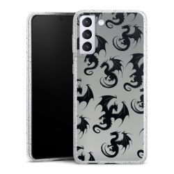 Silikon Glitter Case transparent-silber