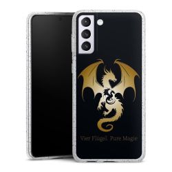 Silikon Glitter Case transparent-silber